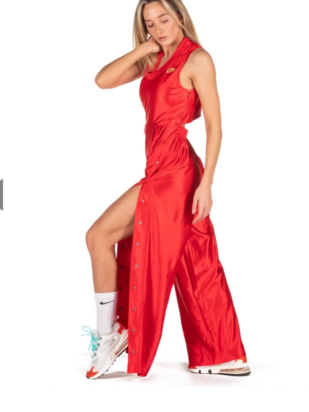 NIKE SPORTSWEAR ICON CLASH WOMEN'S JUMPSUIT BV3004-657 Red size L - Picture 3 of 14